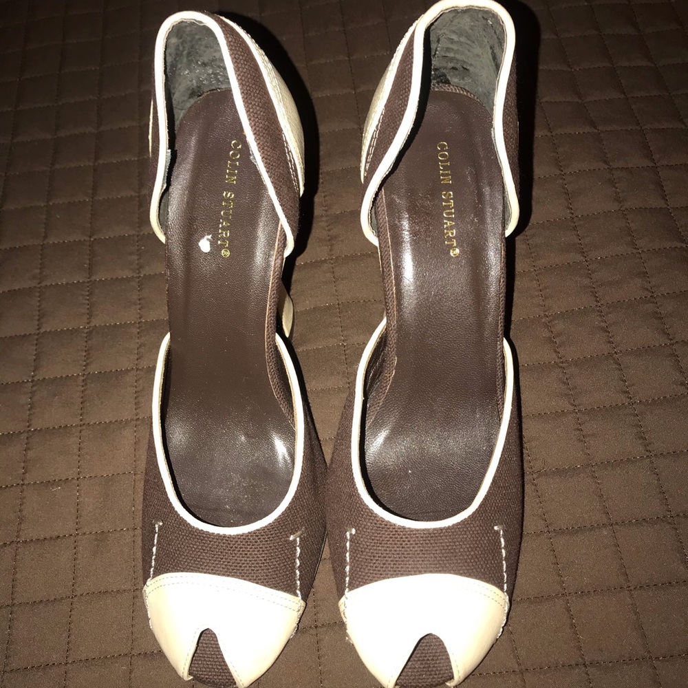 Brown and tan shoes